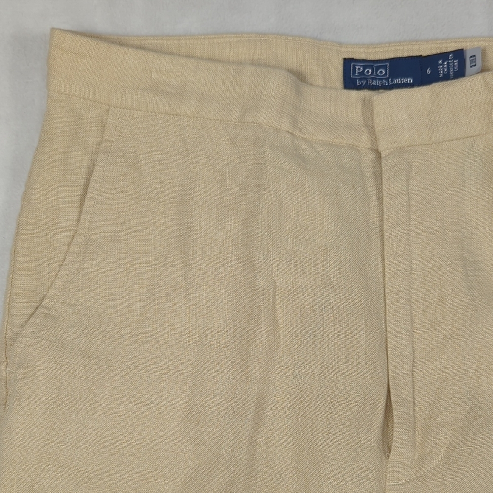 Polo Ralph Lauren Cropped Straight-leg Linen Pants Women's Size 6